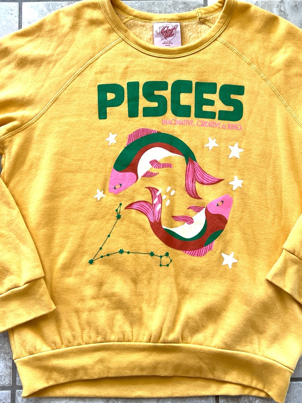 Anthropologie Midnight Rider The Carolita Zodiac Pisces Sweatshirt Extra Large - Picture 8 of 9